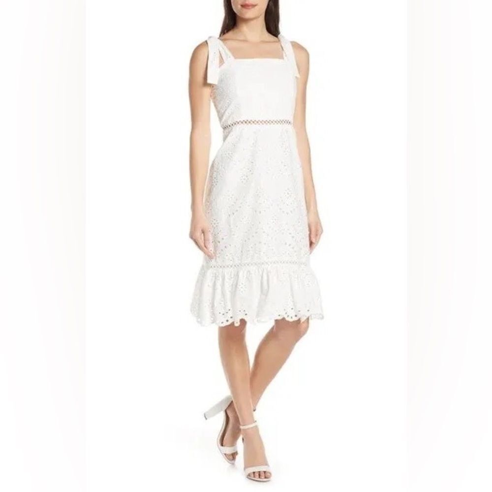 Sam Edelman | White Tie Strap Eyelet Sundress